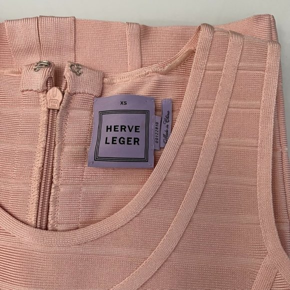 Herve Leger $1500 Icy Rose Bandage Mini Dress XS - Picture 6 of 7